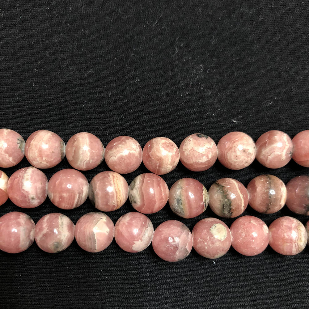 Pink Rhodochrosite Round Beads 10mm