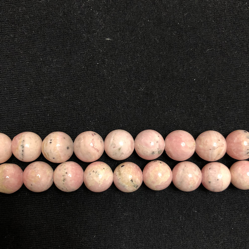 Light Pink Peru Rhodochrosite Round Beads 10mm