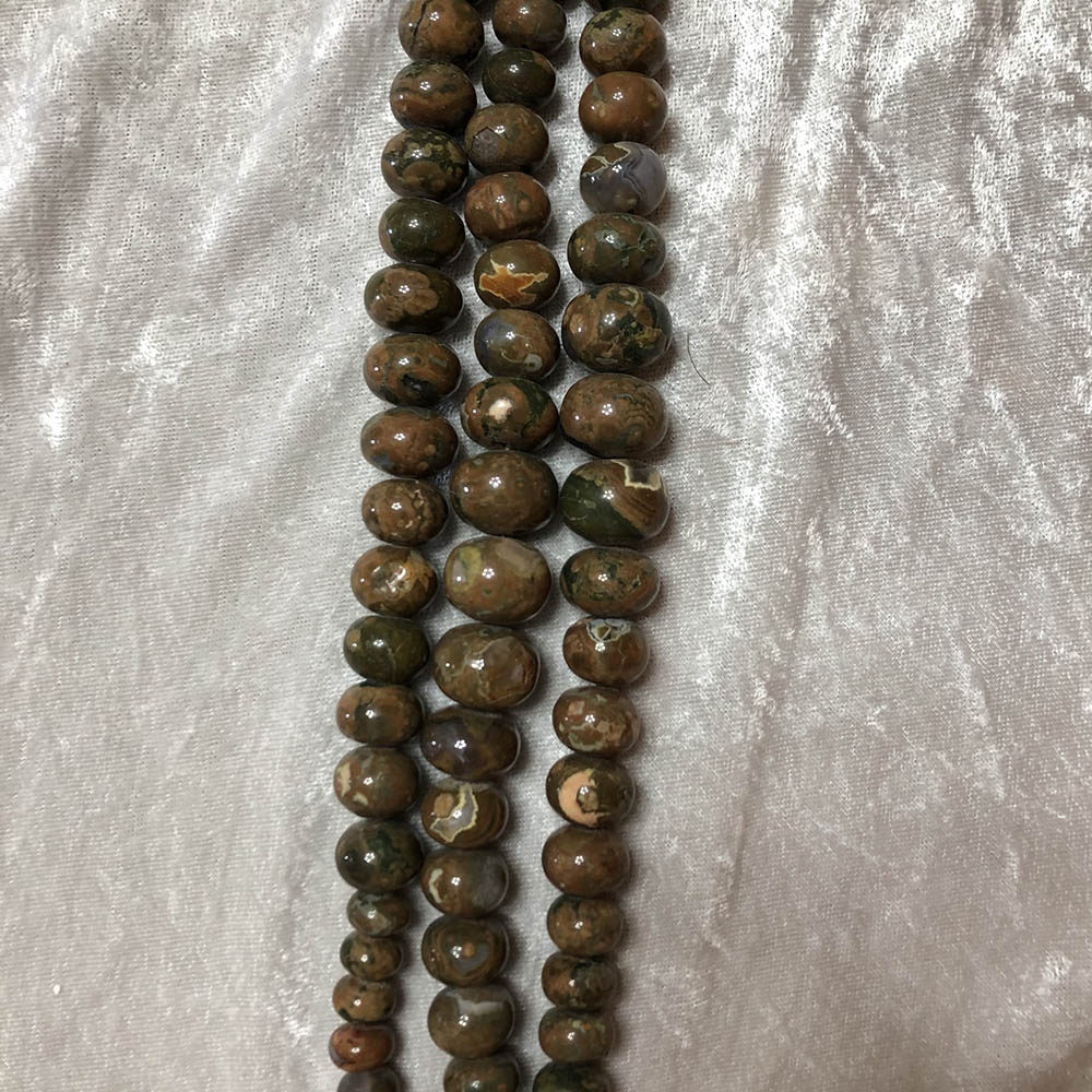 Graduated Rhyolite Rondell Beads