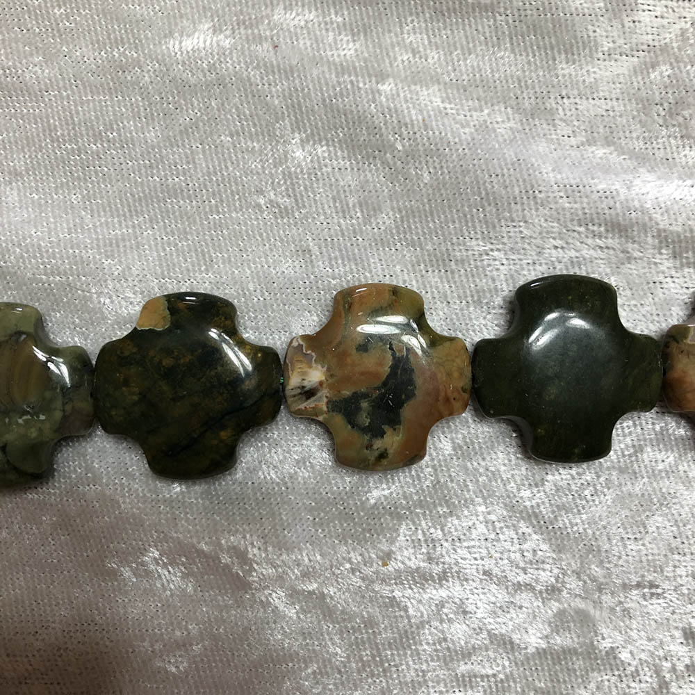 Large Rhyolite Cross Beads