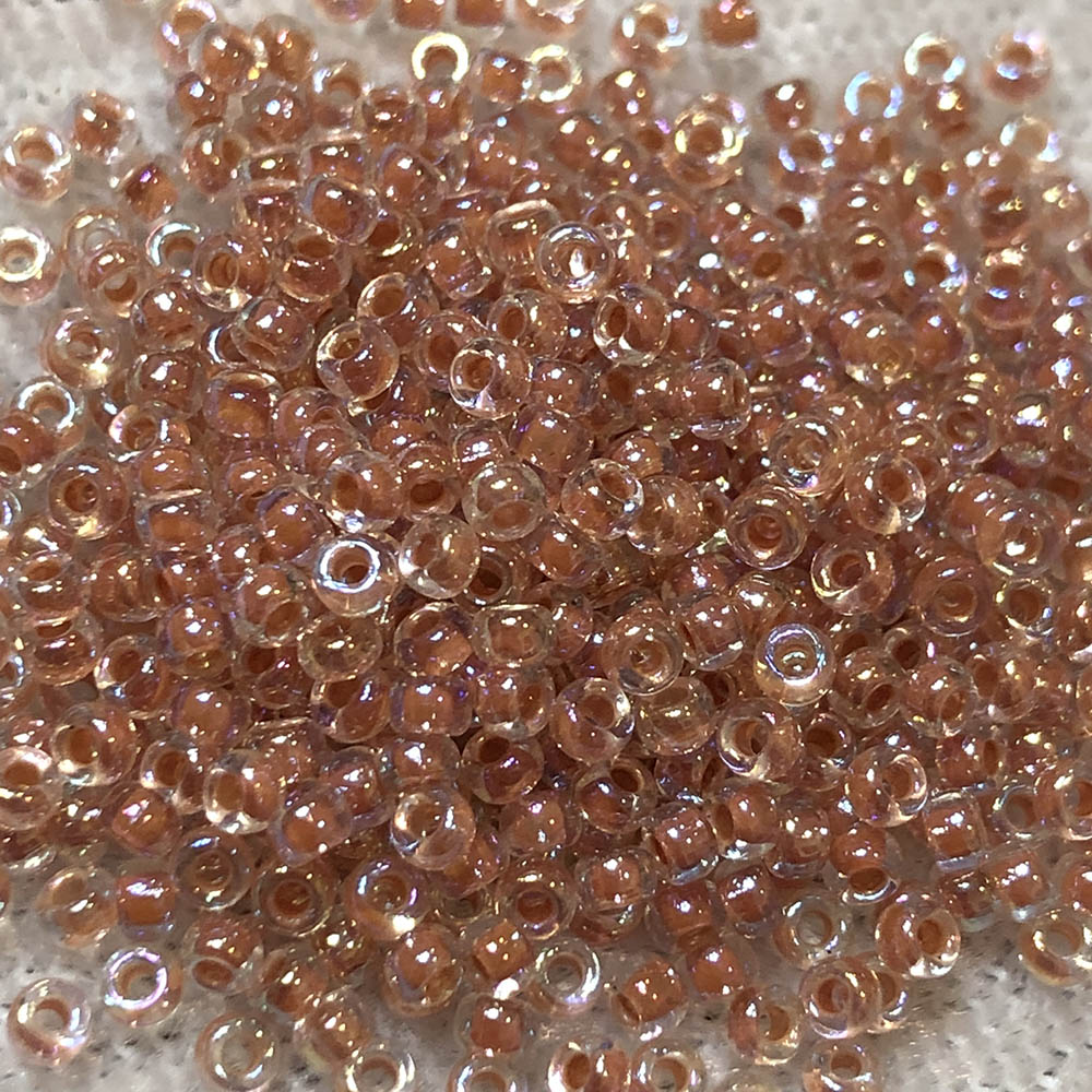 11/0 Dark Peach Lined Crystal AB 275 Japanese Seed Beads