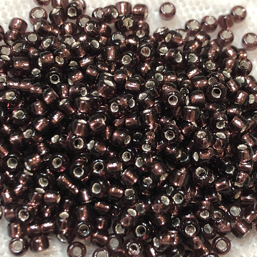 11/0 Silverlined Dark Smoky Amethyst 13 Japanese Seed Beads