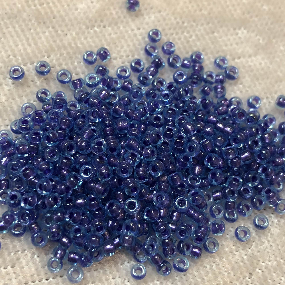 11/0 Purple Lined Blue Luster 399C Japanese Seed Beads