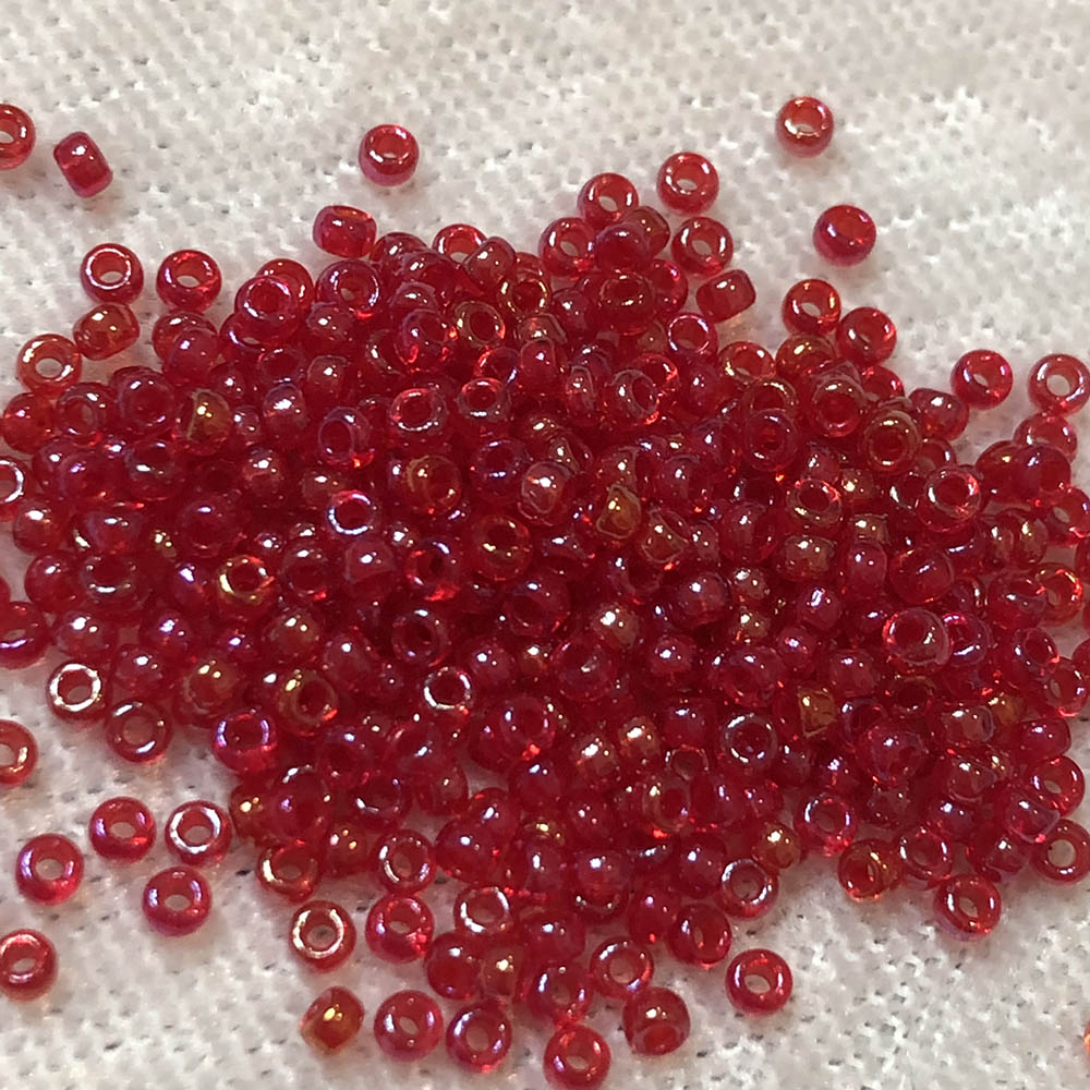 11/0 Transparent Red AB 330G Japanese Seed Beads