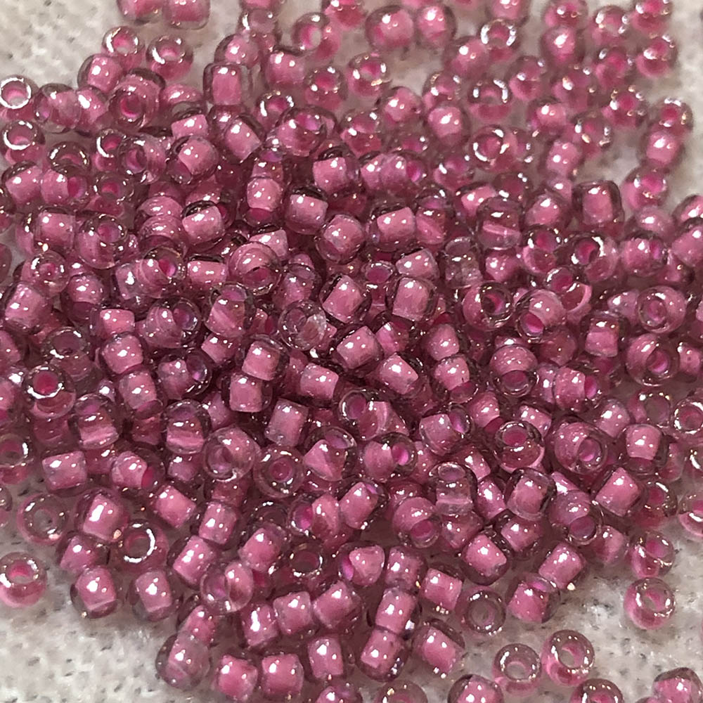 11/0 White Lined Raspberry Pink 395 Japanese Seed Beads