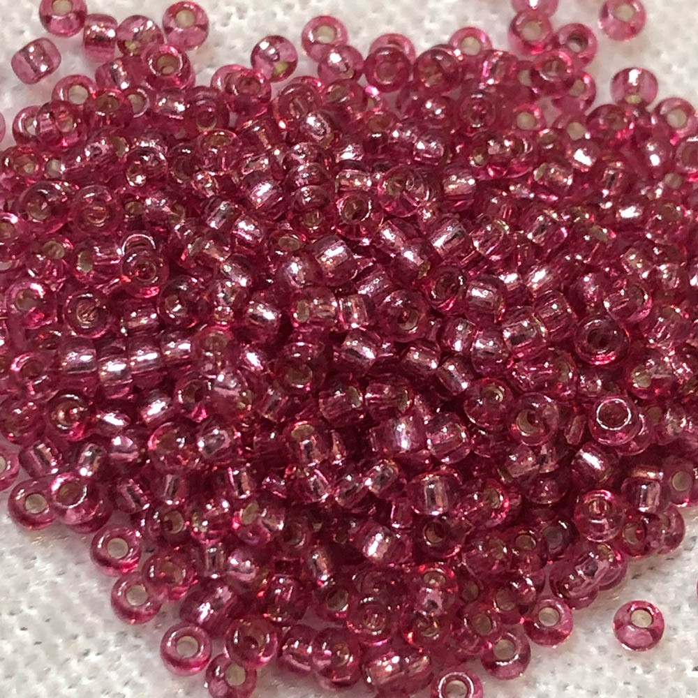 11/0 Silver Lined Transparent Cranberry 24 Japanese Seed Beads