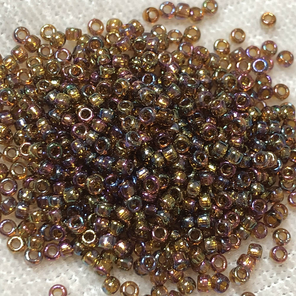 11/0 Transparent Dark Amber AB 257 Japanese Seed Beads