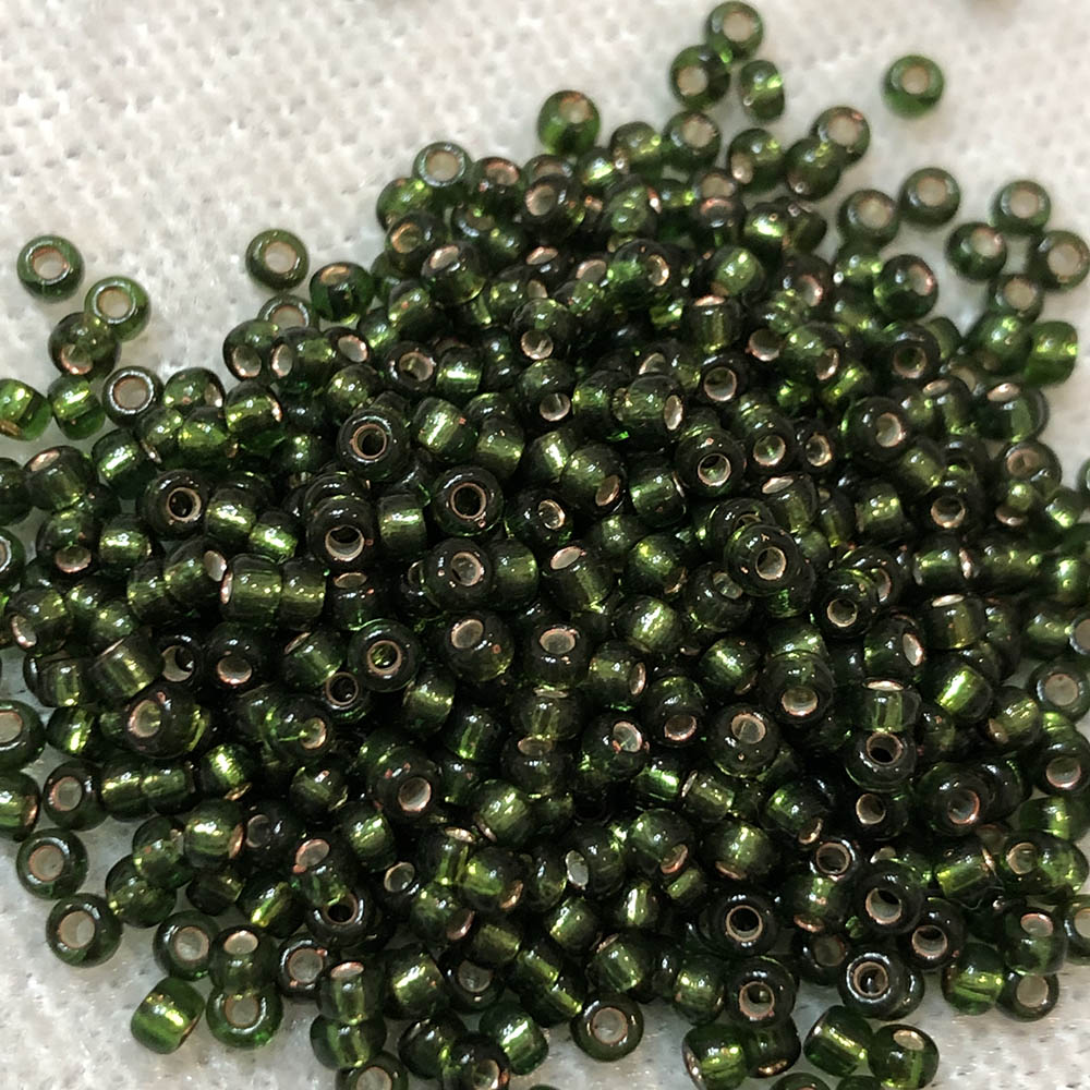 11/0 Silver Lined Olivine 37 Japanese Seed Beads