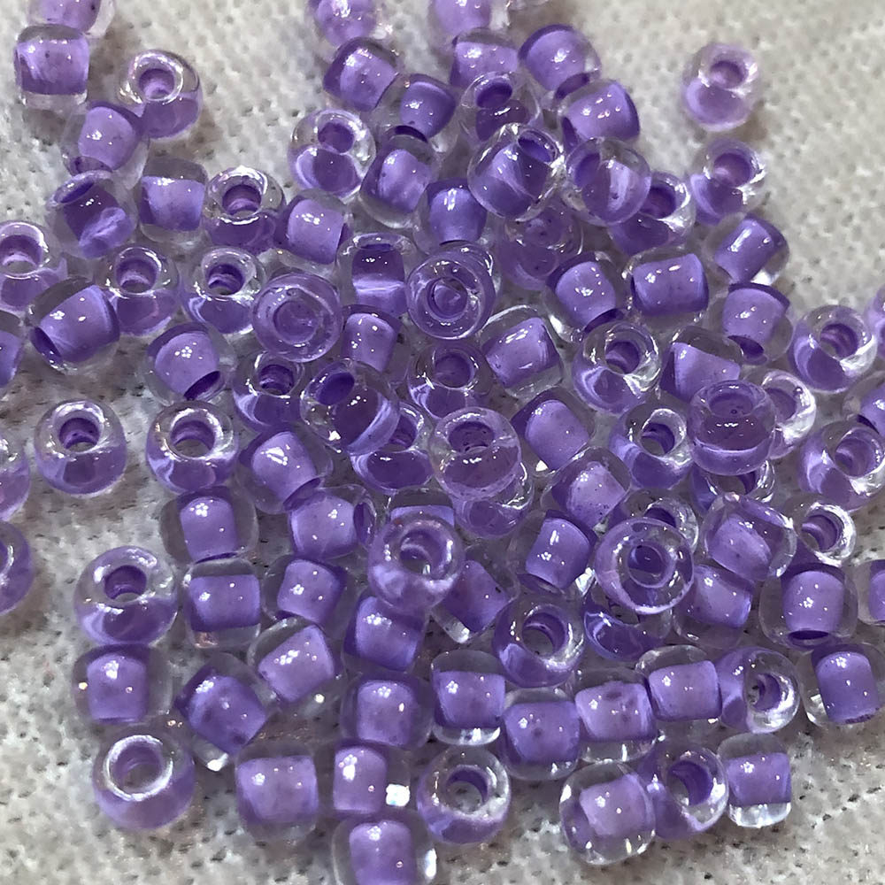 6/0 Transparent Crystal Color Lined Light Purple 222 Japanese Seed Beads