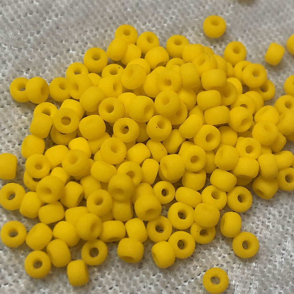 6/0 Opaque Sunglow Yellow Frosted F404A Japanese Seed Beads