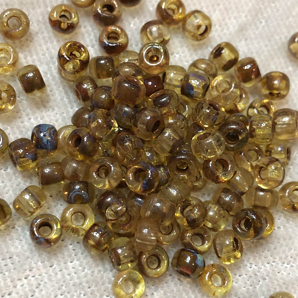 6/0 Transparent Picasso Light Topaz 4501 Japanese Seed Beads