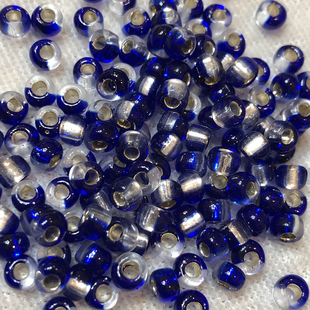 6/10 Bi Color Cobalt and Silver 873 Japanese Seed Beads