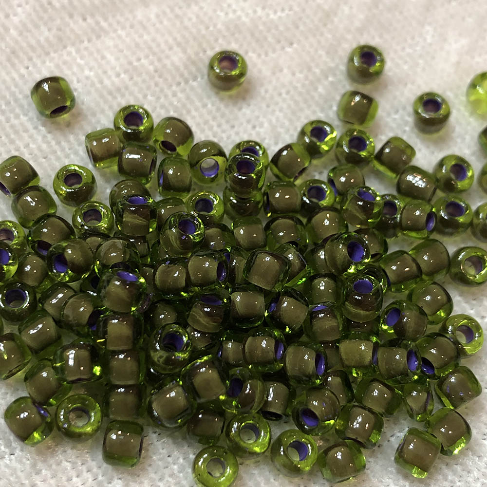 6/0 Purple Lined Dark Olive 399Y Japanese Seed Beads