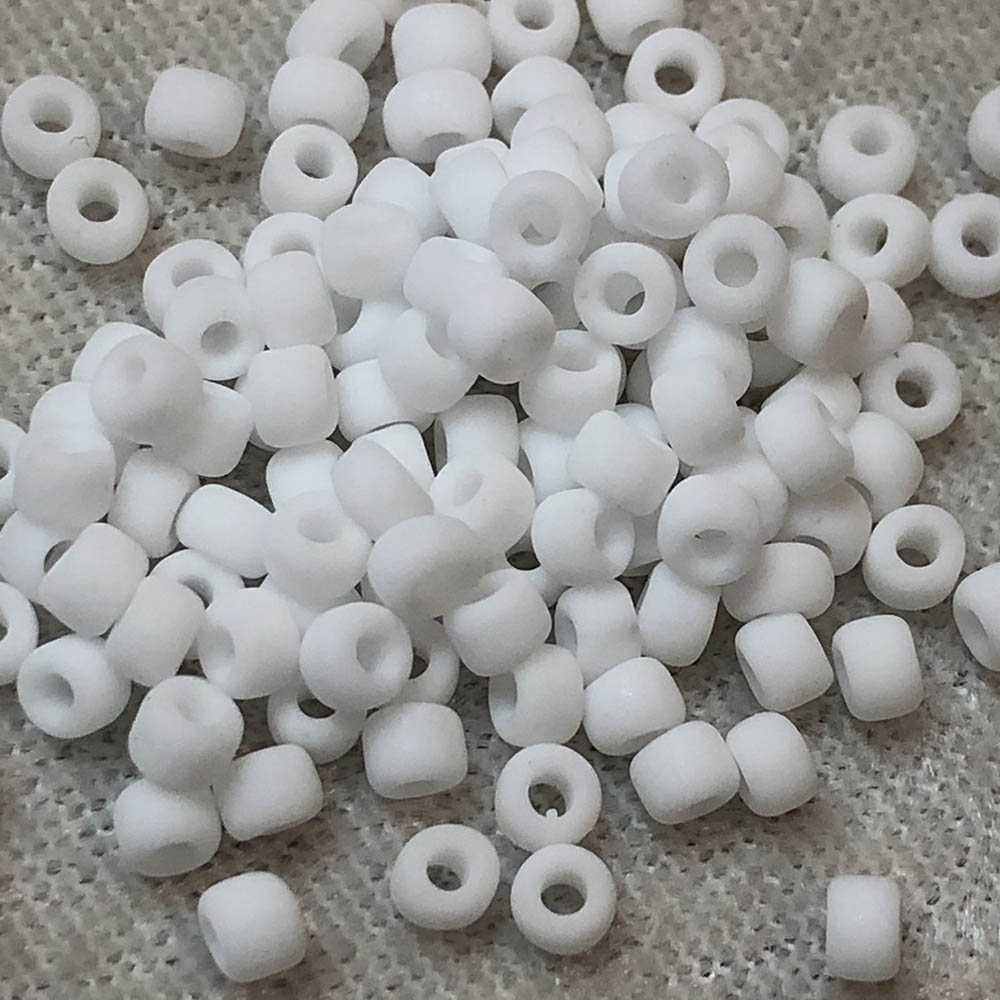 6/0 Frosted Opaque White F402A Japanese Seed Beads