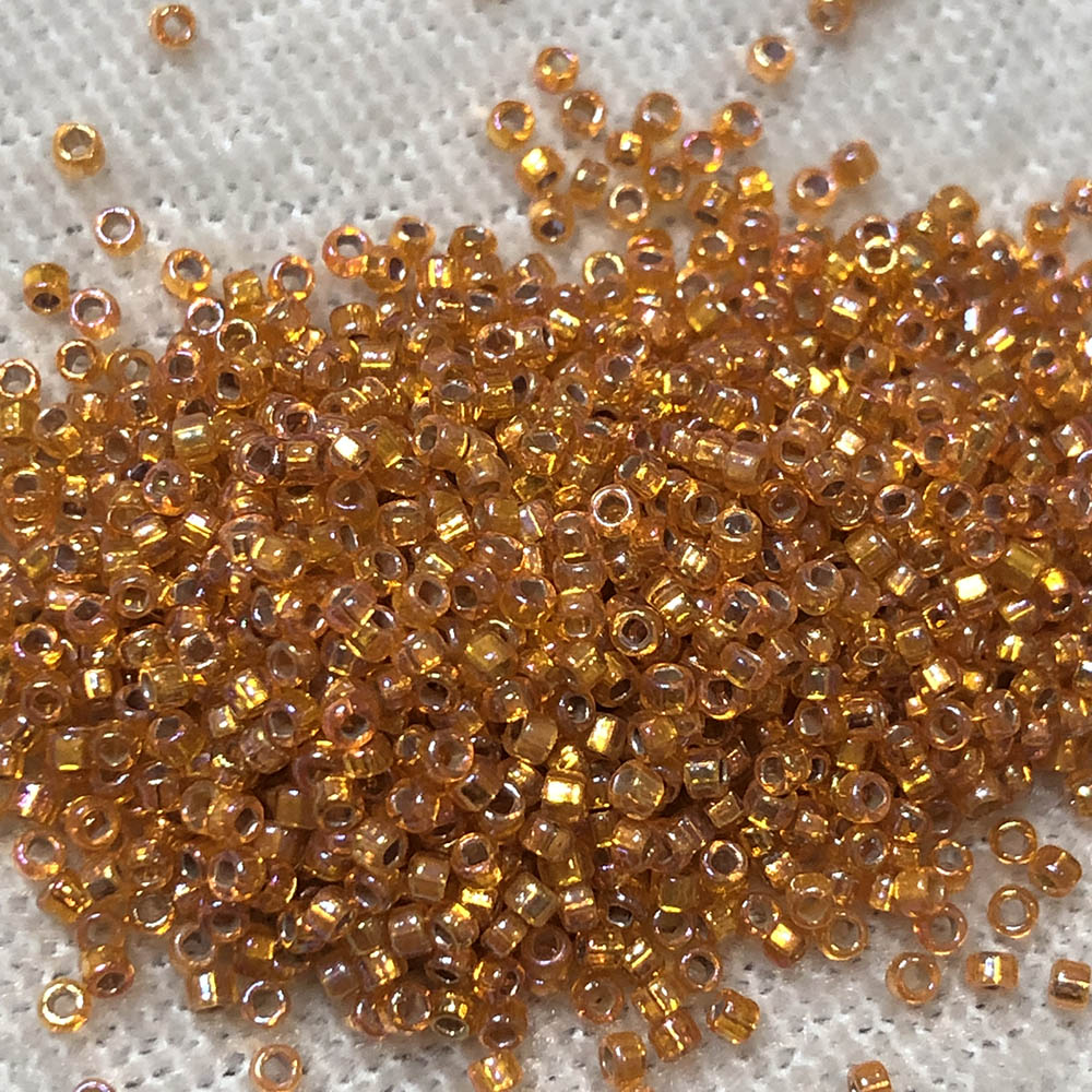 15/0 Silver Lined Hyacinth Orange AB 637 Japanese Seed Beads