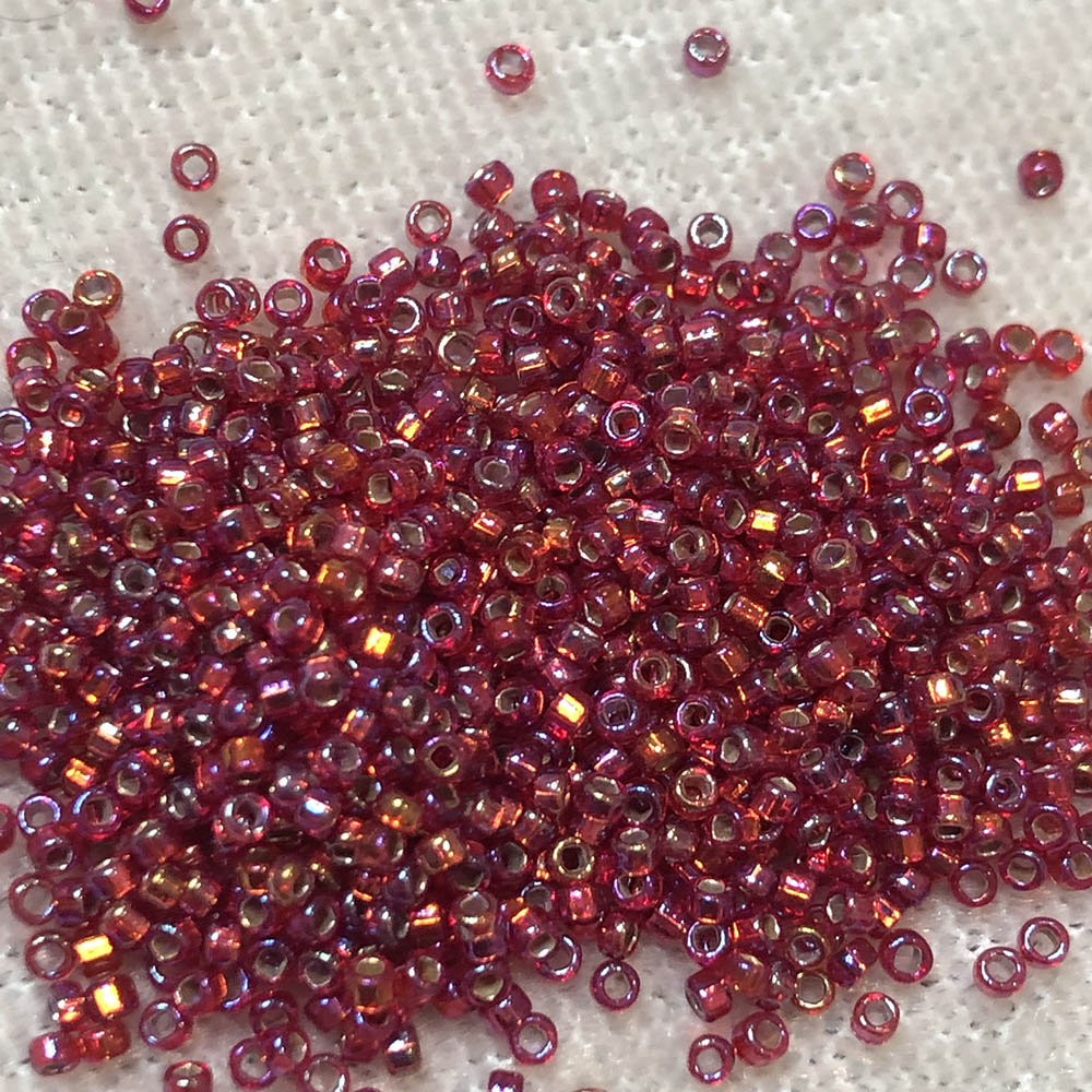 15/0 Silver Lined Ruby AB 638 Japanese Seed Beads