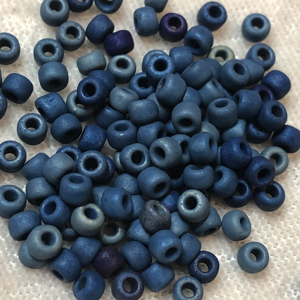 6/0 Matte Metallic Steel Blue Luster F460Y Japanese Seed Beads