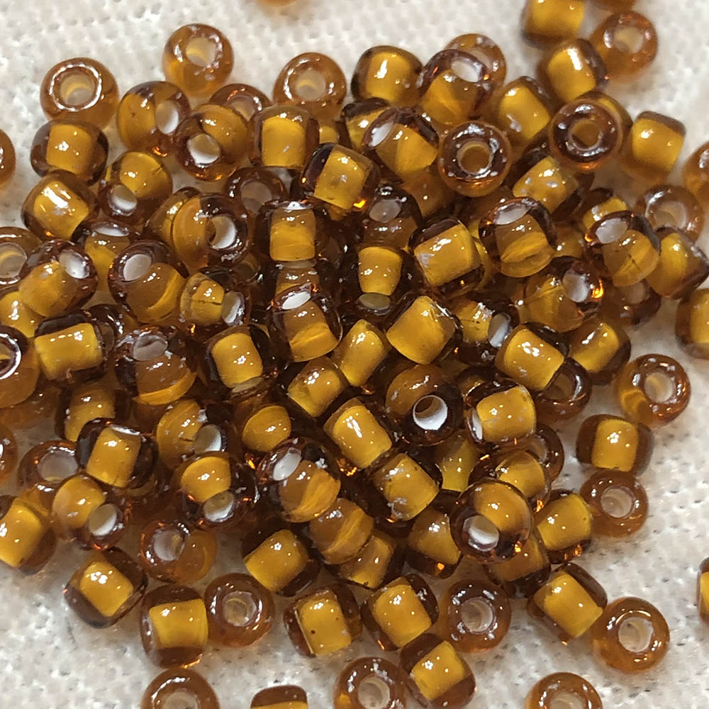 6/0 White Lined Transparent Topaz 327D Japanese Seed Beads