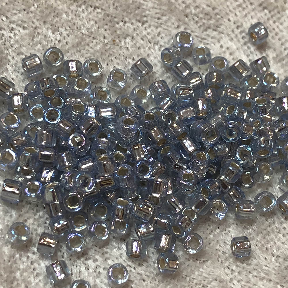 8/0 Silver Lined Light Sapphire AB 642A Japanese Seed Beads