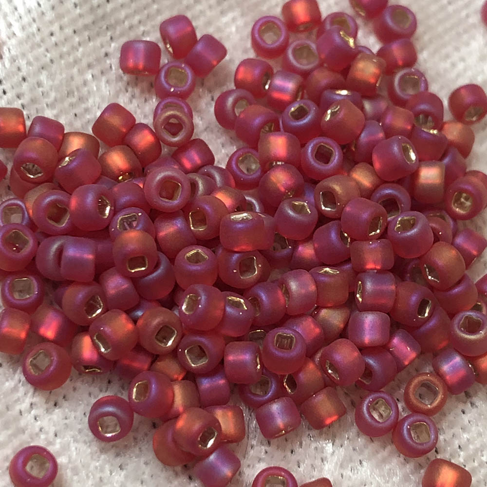 8/0 Frosted Silver Lined Ruby AB F638 Japanese Seed Beads