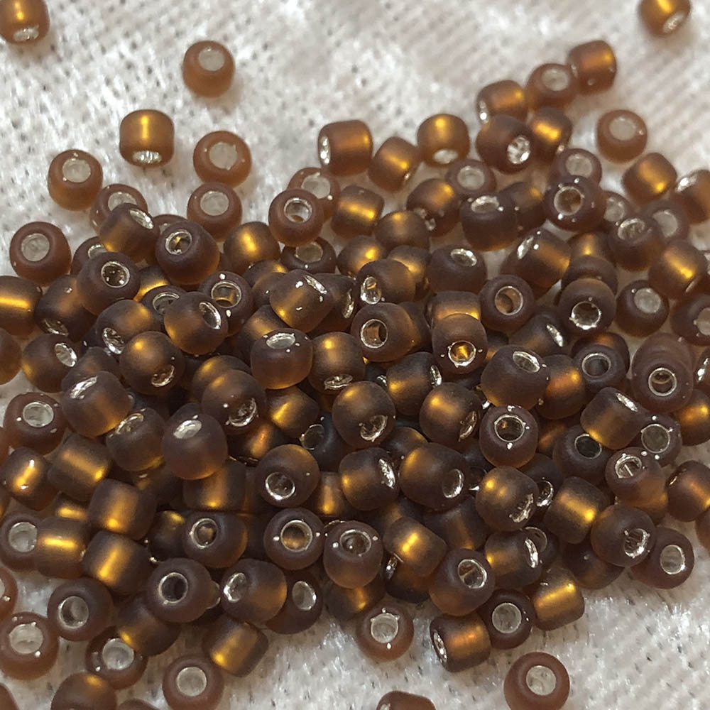 8/0 Frosted Silver Lined Light Brown F5 Japanese Seed Beads