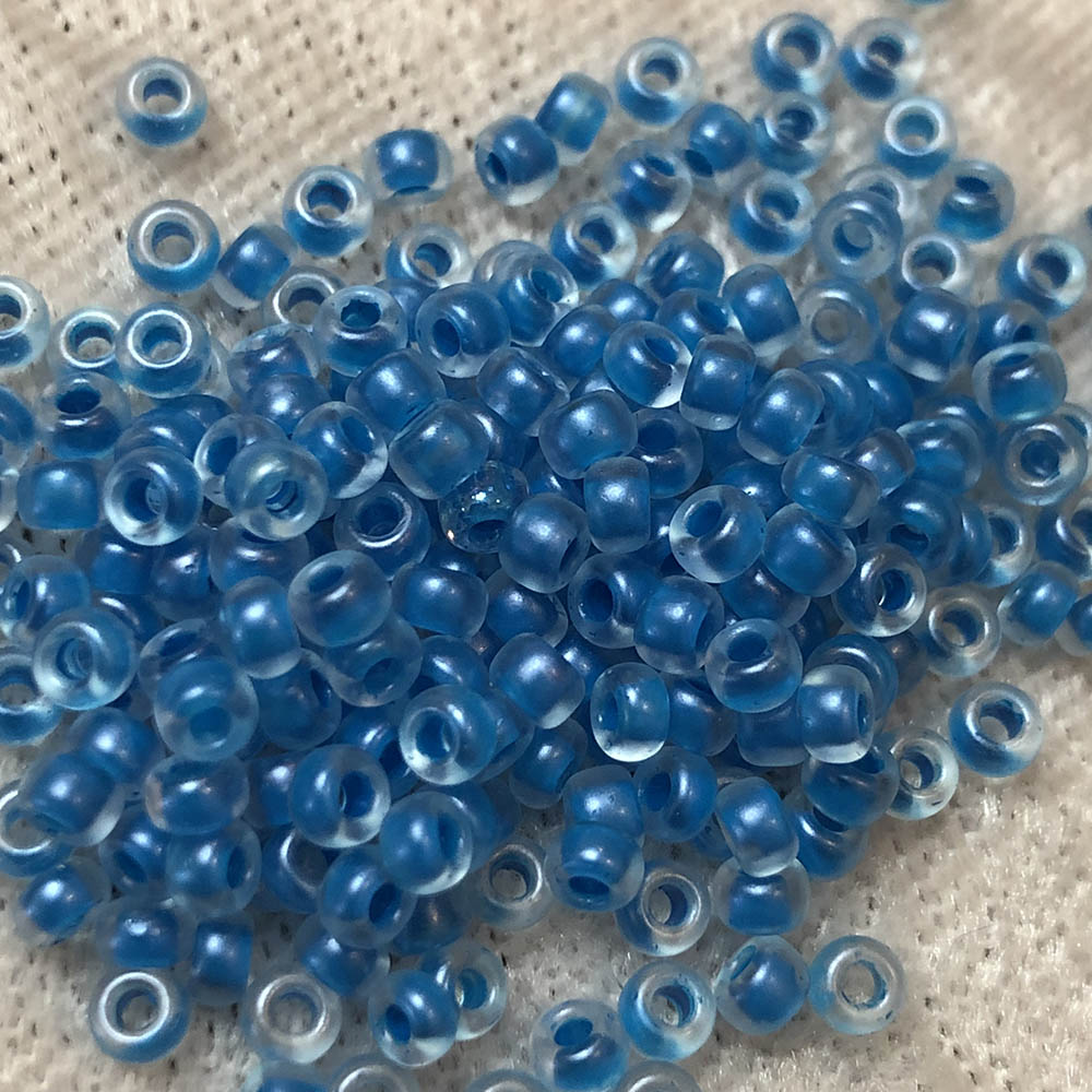 8/0 Semi Glazed Sky Blue Lined Crystal F218 Japanese Seed Beads