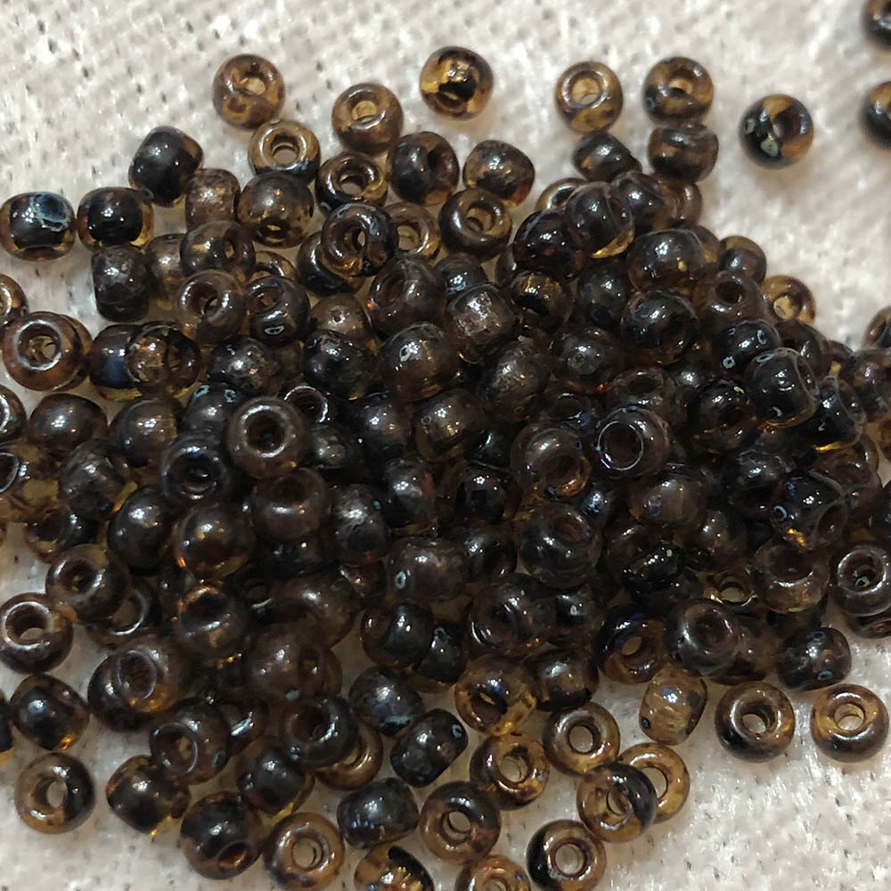 8/0 Transparent Dark Topaz Picasso 4502 Japanese Seed Beads