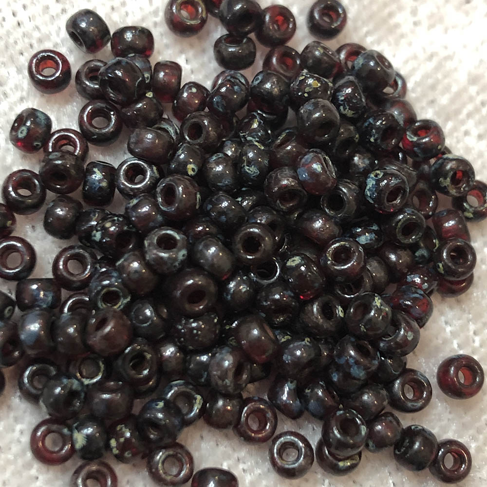 11/0 Transparent Picasso Garnet 4504 Japanese Seed Beads