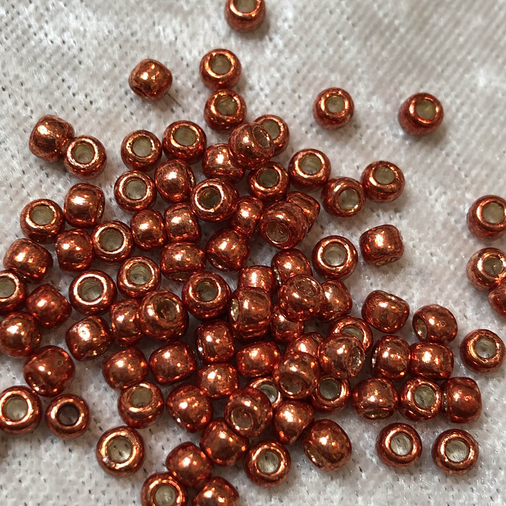 6/0 Permanent Metallic Orange Copper P485 Japanese Seed Beads