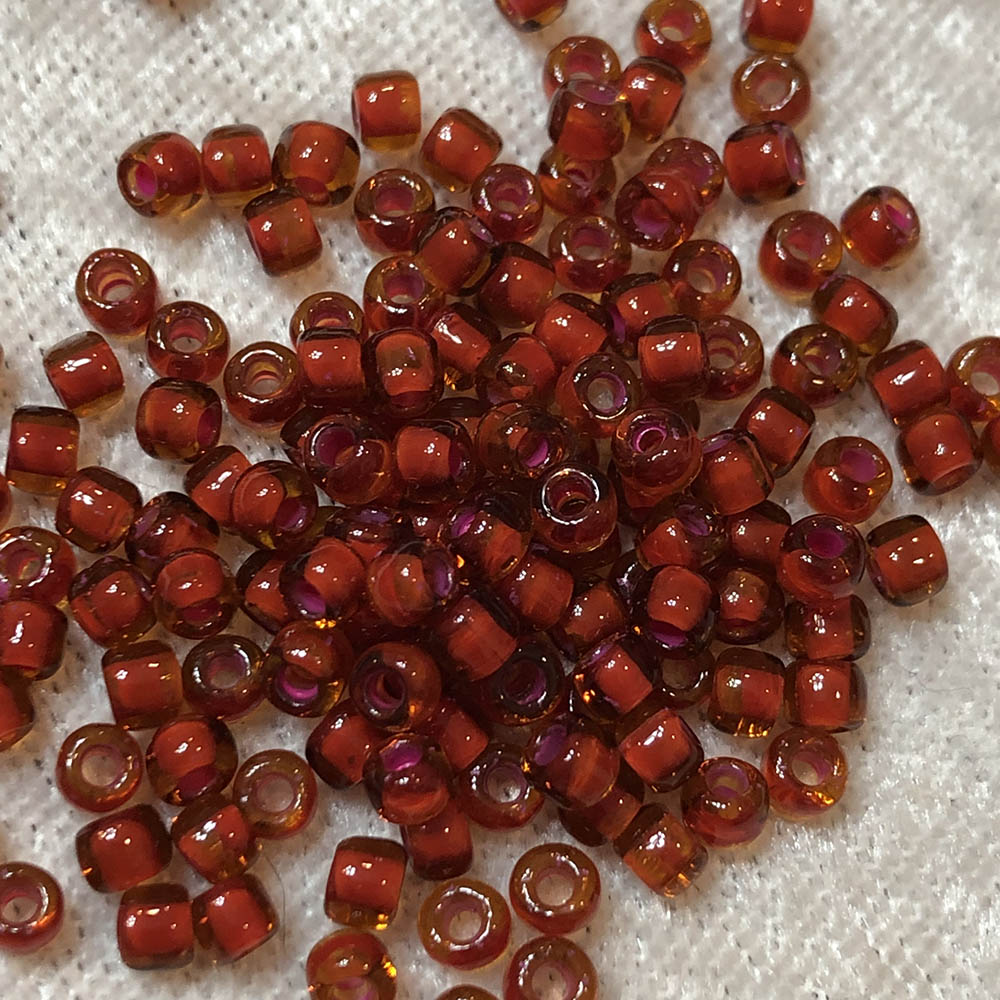 6/0 Pink Lined Dark Topaz 373A Japanese Seed Beads