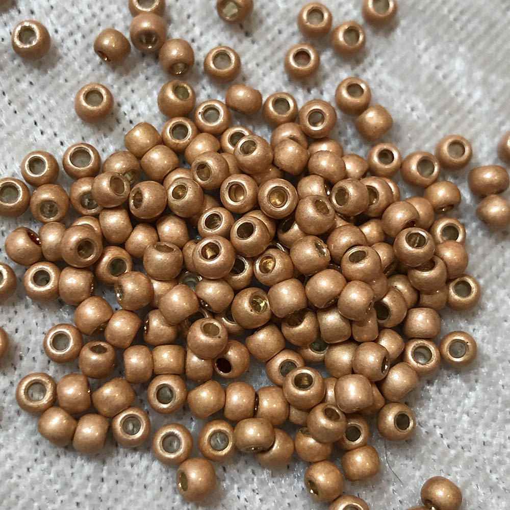 8/0 Permanent Galvanized Rose Gold PF481A Japanese Seed Beads