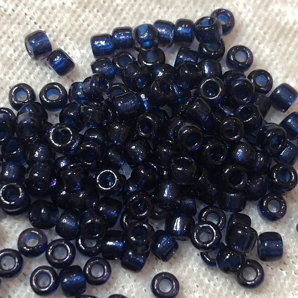 6/0 Colorlined Dark Sapphire 323A Japanese Seed Beads