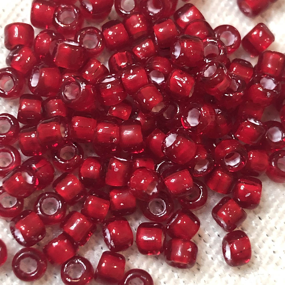 6/0 White Lined Red 327 Japanese Seed Beads