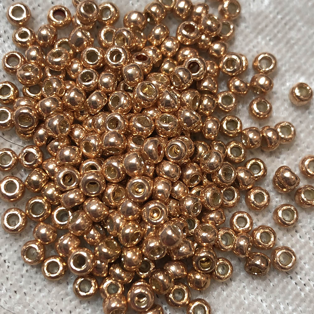 8/0 Permanent Galvanized Metallic Light Copper P481A Japanese Seed Beads