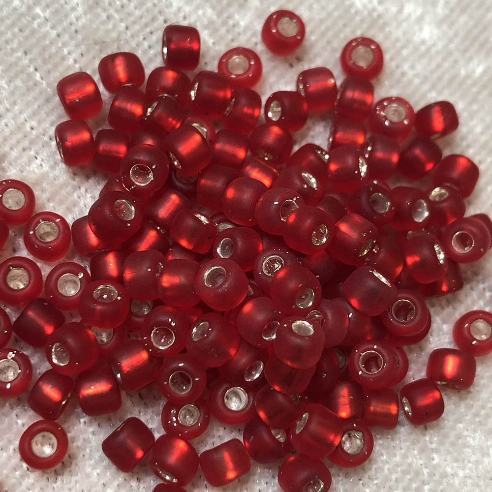 6/0 Frosted Silver Lined Ruby Red F11 Japanese Seed Beads