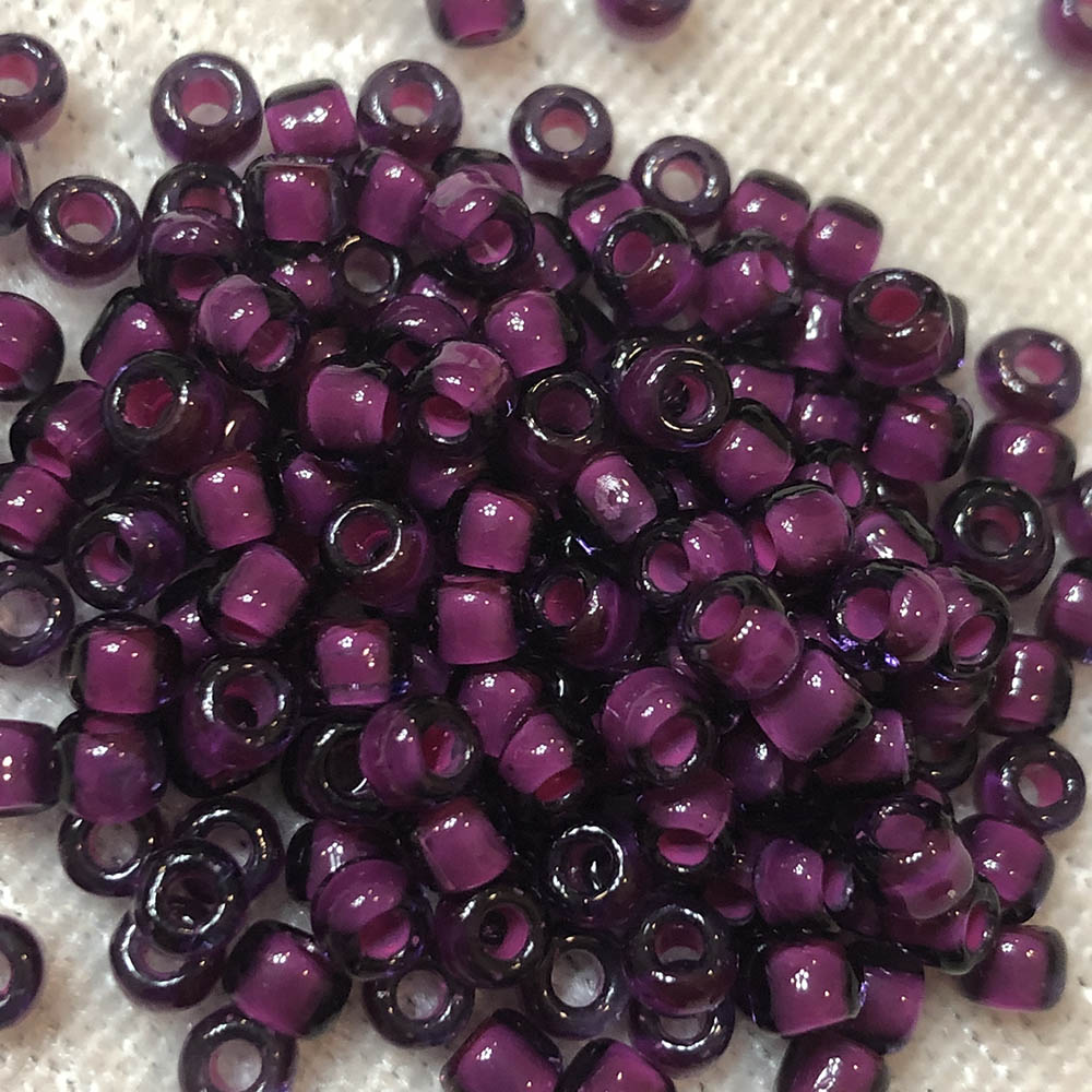 8/0 Colorlined Crystal Plum 399E Japanese Seed Beads