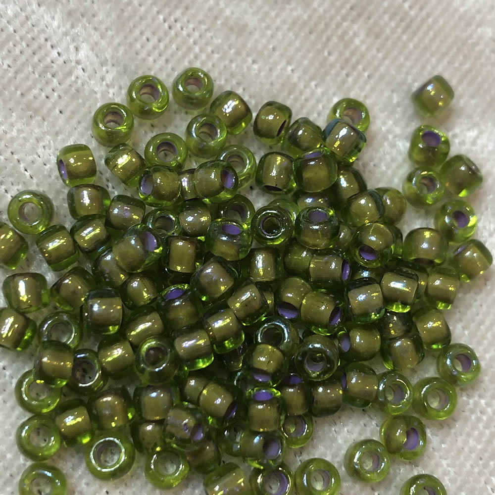 8/0 Chartreuse Colorlined AB 356H Japanese Seed Beads