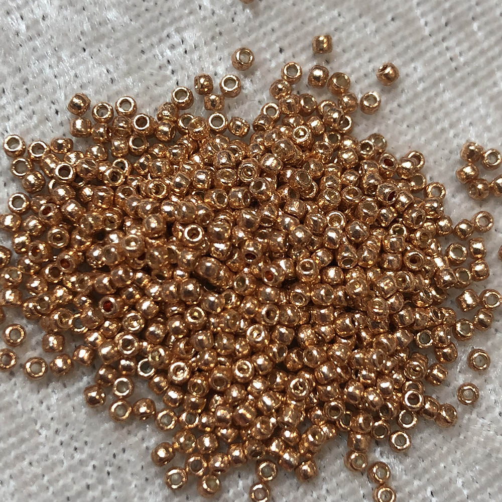 15/0 Permanent Galvanized Metallic Light Copper P481A Japanese Seed Beads