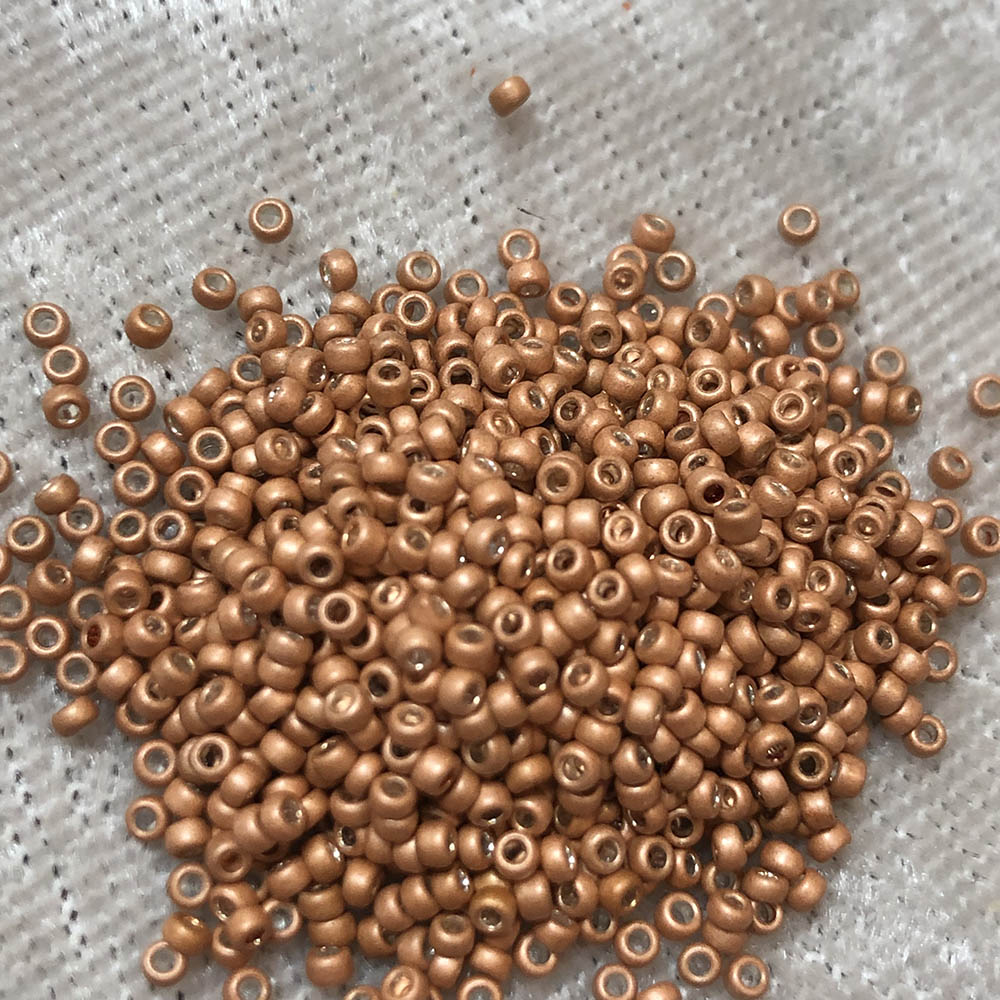 15/0 Frosted Metallic Light Copper F481A Japanese Seed Beads