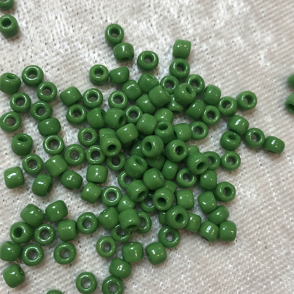 6/0 Opaque Green 411 Japanese Seed Beads