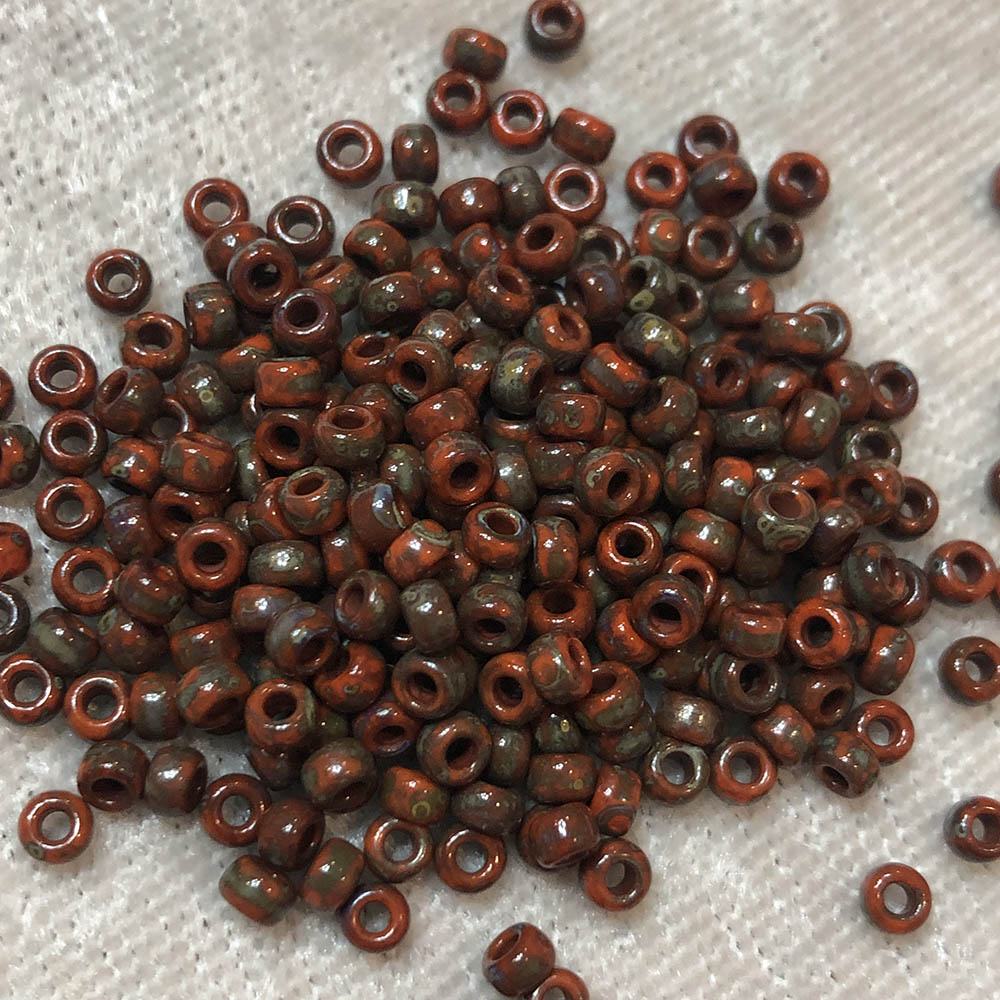 8/0 Opaque Orange Picasso 4520 Japanese Seed Beads