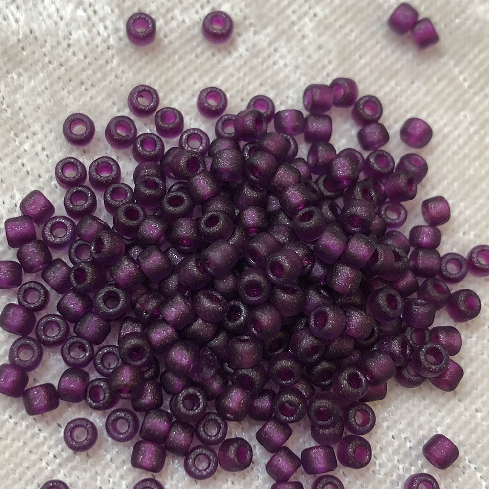 8/0 Amethyst Frosted Stardust F323B Japanese Seed Beads