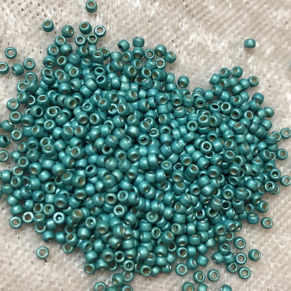 15/0 Permanent Frosted Metallic Teal PF474 Japanese Seed Beads