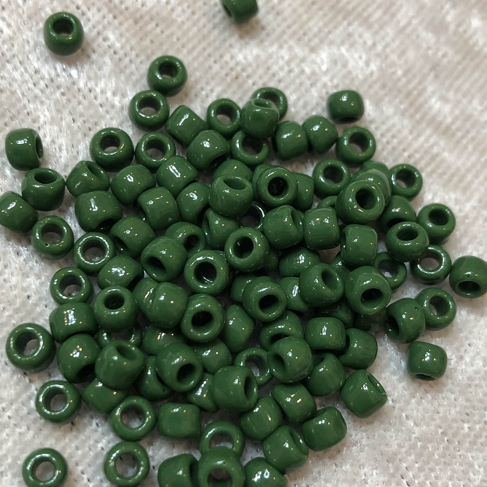 6/0 Opaque Green 411B Japanese Seed Beads