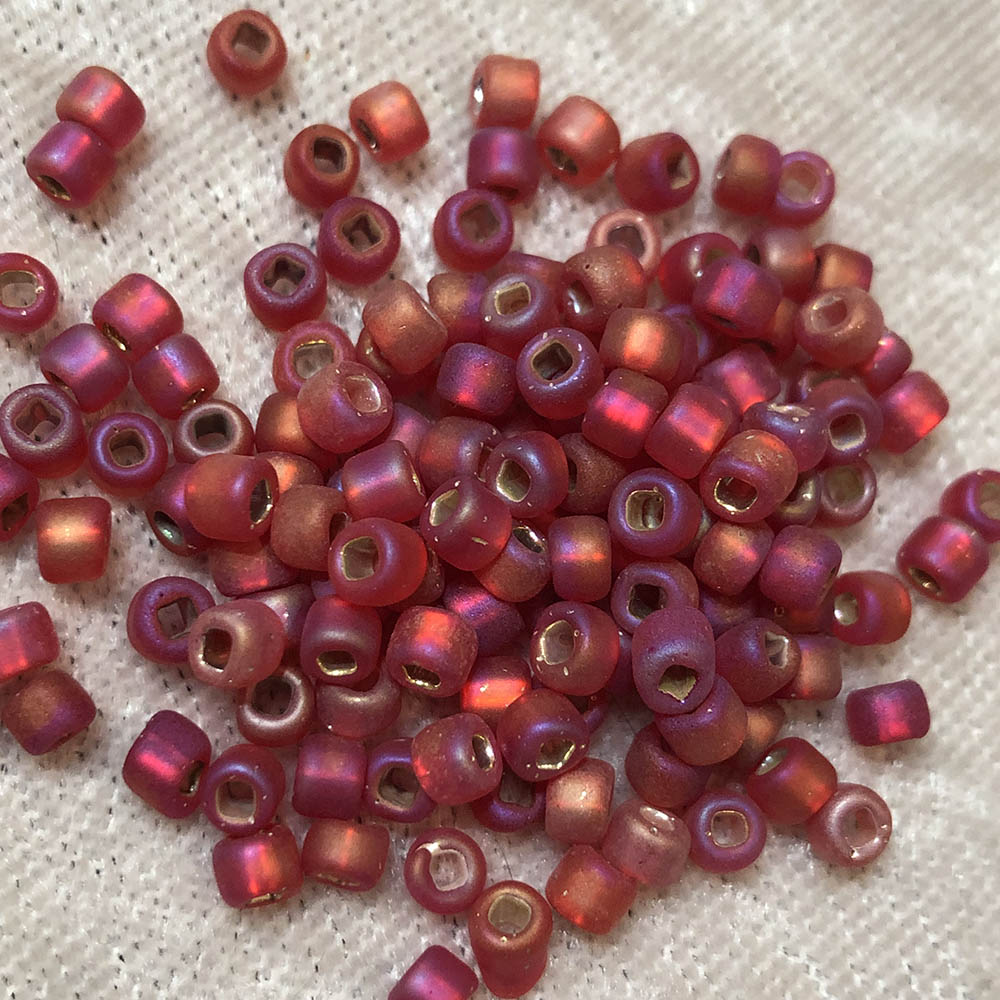 6/0 Frosted Silver Lined Ruby AB F638 Japanese Seed Beads