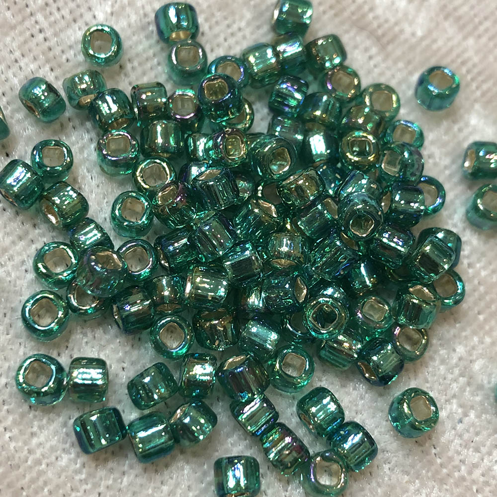 6/0 Silver Lined Green Aqua AB 645 Japanese Seed Beads