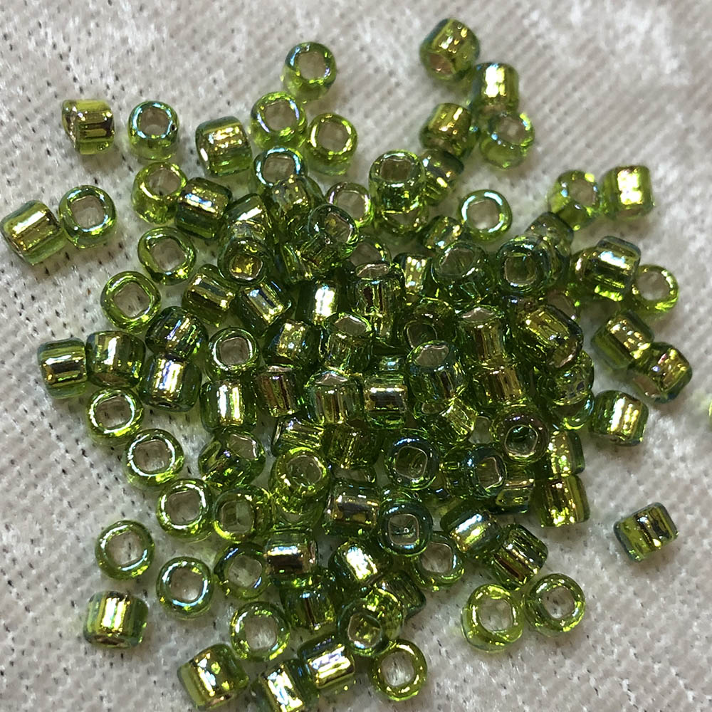 6/0 Silverlined AB Peridot 643A Japanese Seed Beads