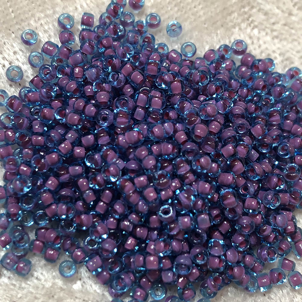 11/0 Transparent Colorlined Aqua Lavender 399 Japanese Seed Beads