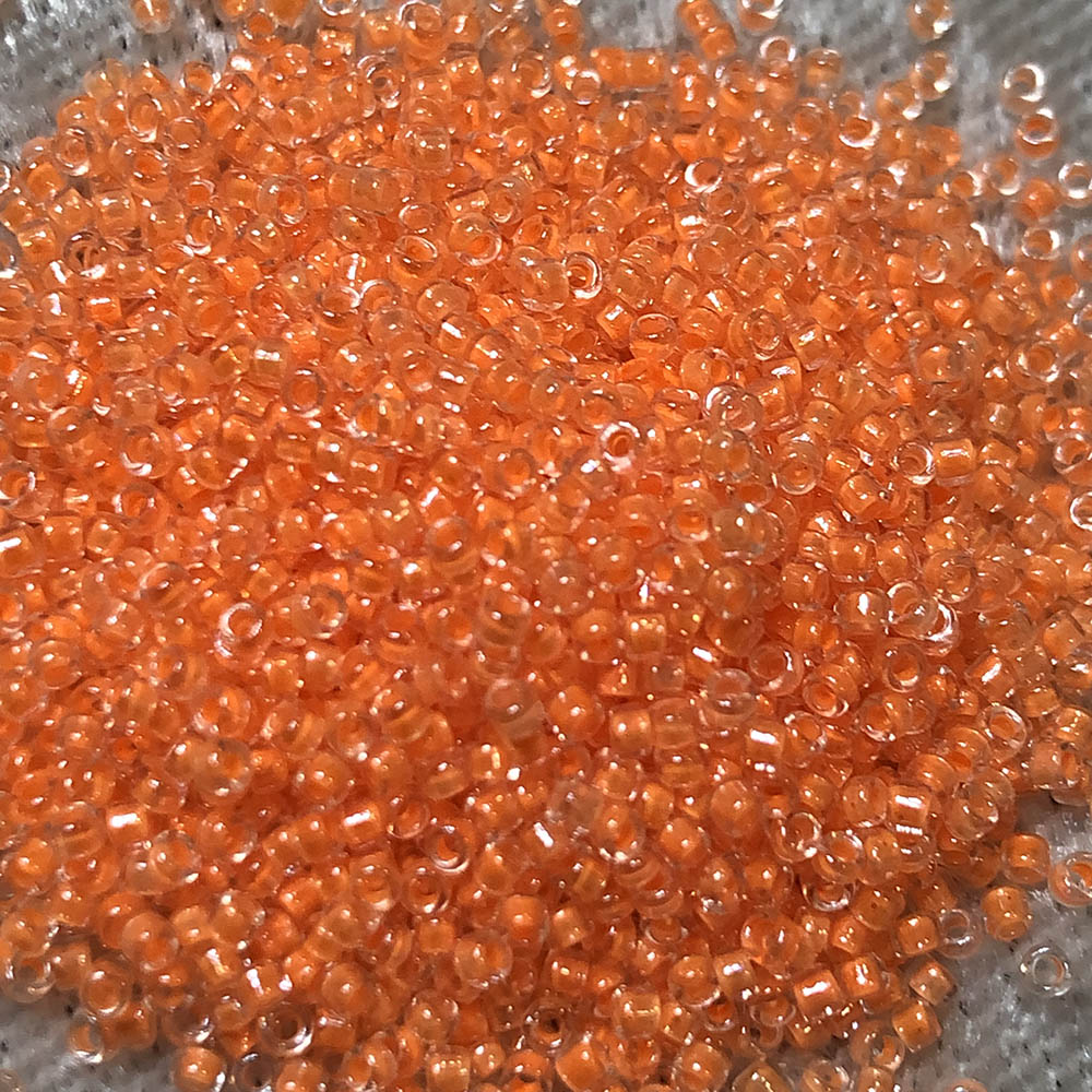 15/0 Light Neon Orange Lined Crystal 205 Japanese Seed Beads