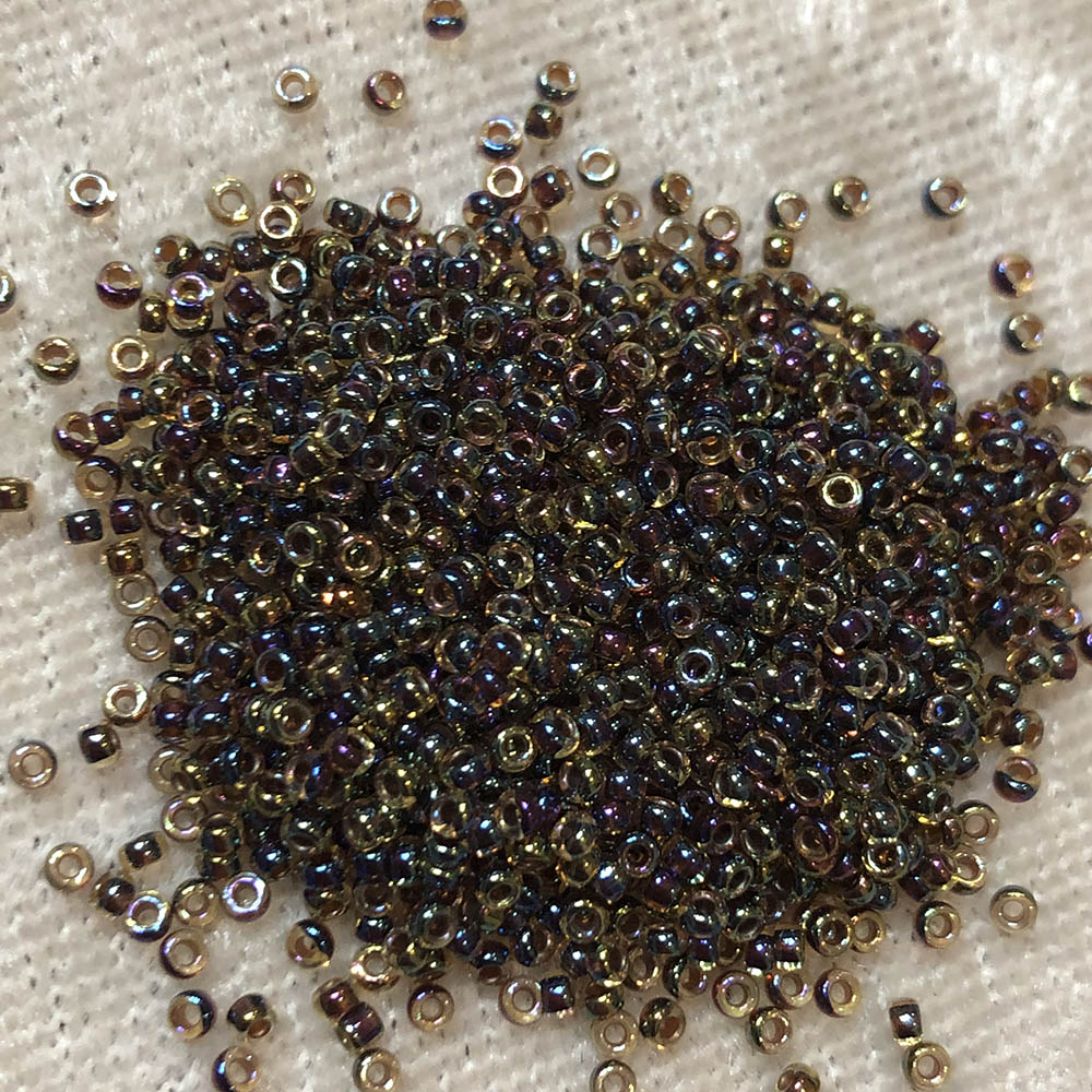 15/0 Root Beer Lined Light Topaz AB 357 Japanese Seed Beads